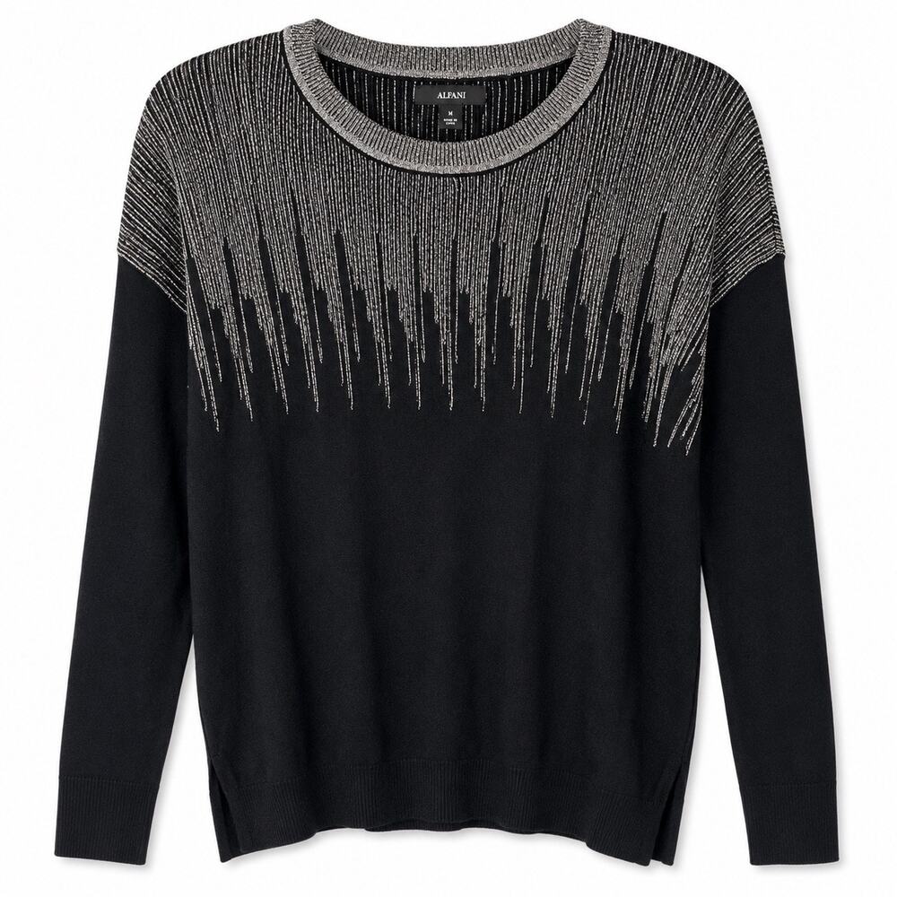 Alfani Black Holiday BoHo Sweater Women’s size Medium Holiday Christmas Sweater